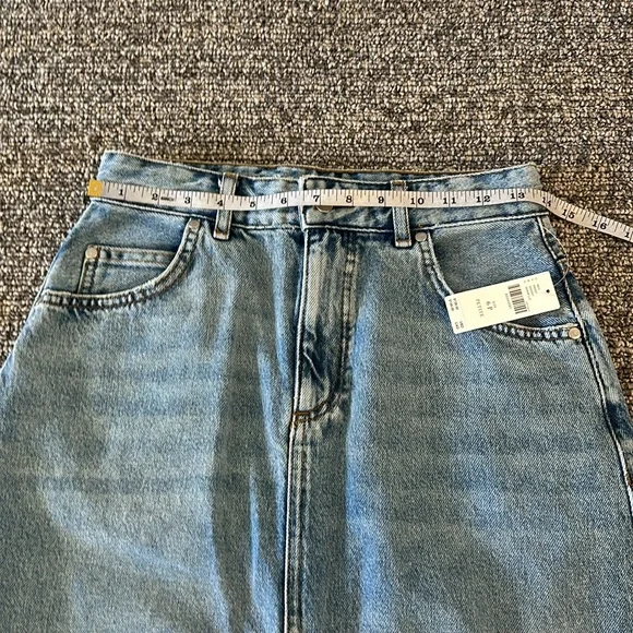 NWT Anthropologie Petite Pilcro The Madi Slit Front Denim Skirt Sz 6P - Picture 14 of 15